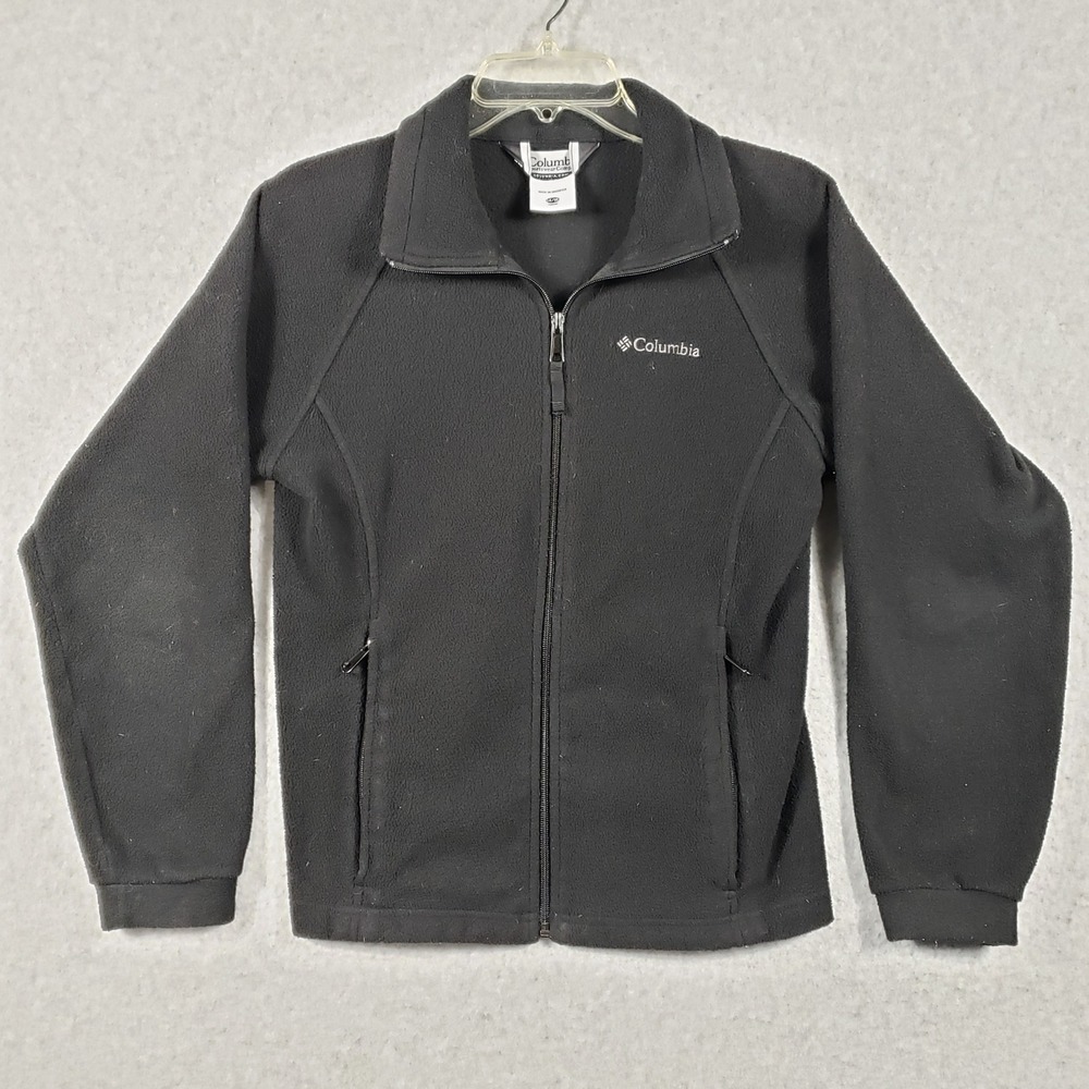 Columbia‎ Youth Fleece Jacket Full Zip Black 14 16 Outdoor Adventure Gorpcore